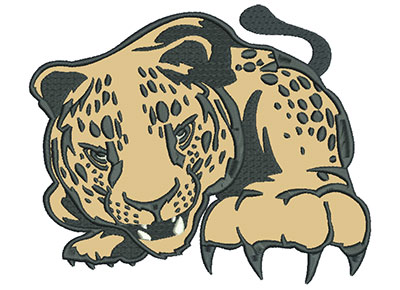 Embroidery Design: Leopard 8" Applique 8.01w X 6.53h