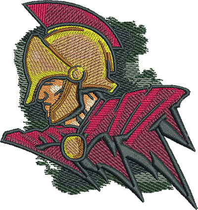 Embroidery Design: Trojan Warrior Lg 3.80w X 4.03h