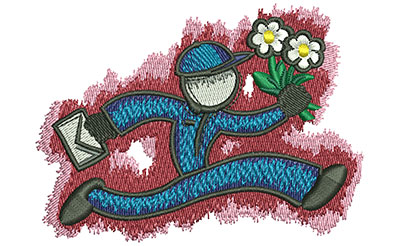 Embroidery Design: Running Florist Lg 3.51w X 2.56h