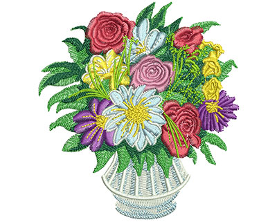Embroidery Design: Flowers Lg 3.67w X 3.99h