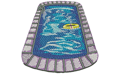 Embroidery Design: Swimming Pool Lg 4.23w X 3.94h