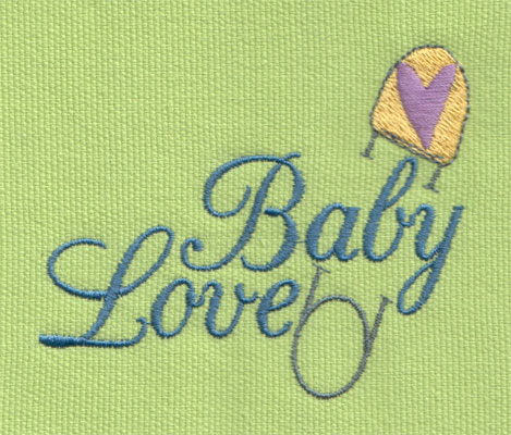 Embroidery Design: Baby Love 23.54" x 2.93"
