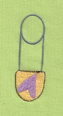 Embroidery Design: Diaper Pin1.06" x 3.01"