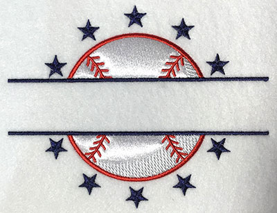 Embroidery Design: Baseball Split Applique 6.40w X 5.00h
