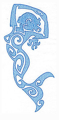 Embroidery Design: Mermaid 4.23w X 9.32h