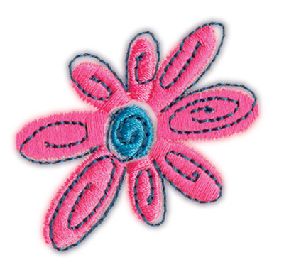 Embroidery Design: Flower 12.01" x 1.84"