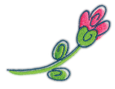 Embroidery Design: Flower 23.18" x 2.28"