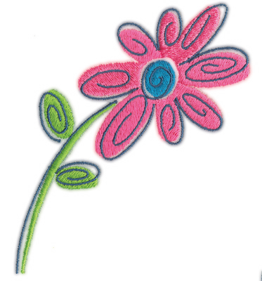 Embroidery Design: Flower 33.83" x 4.43"