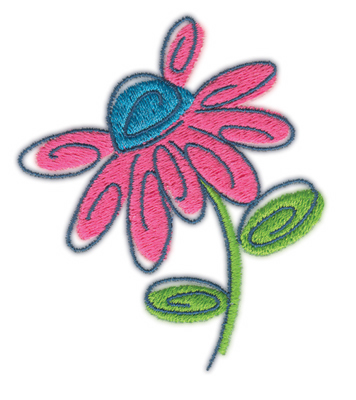 Embroidery Design: Flower 52.85" x 3.33"