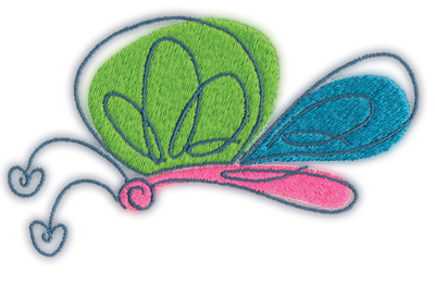 Embroidery Design: Butterfly 14.68" x 2.62"