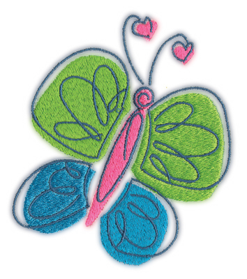 Embroidery Design: Butterfly 23.62" x 4.05"