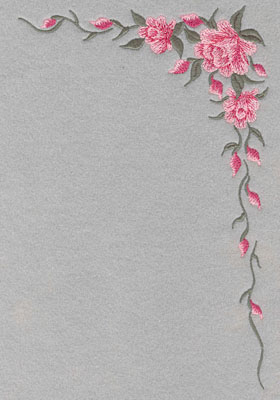 Embroidery Design: Roses Corner with Leaves Large9.86w X 6.44h