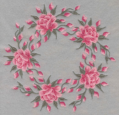 Embroidery Design: Circle of Five Roses7.33w X 7.41h