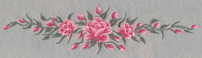 Embroidery Design: Roses Three Horizontal Long10.0w X 2.55h