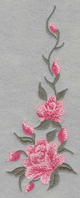Embroidery Design: Roses Two Vertical 2 Buds Large2.54w X 6.65