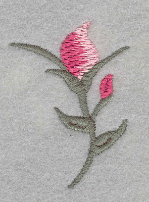 Embroidery Design: Single rose bud 1.49w X 1.99H