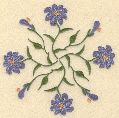 Embroidery Design: Forget Me Not Round Cluster Large5.25w X 5.22h