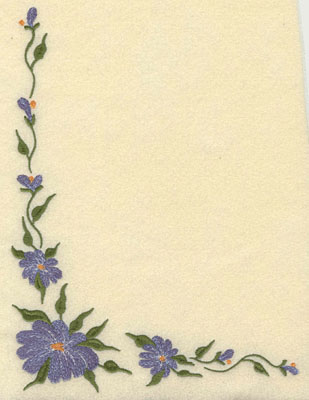 Embroidery Design: Forget Me Not Corner Cluster Large7.45w X 9.76h