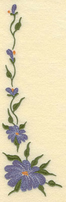 Embroidery Design: Forget Me Not Vertical Large3.17w X 9.76h