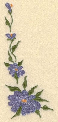 Embroidery Design: Forget Me Not Vertical Short Large3.17w X 7.46h