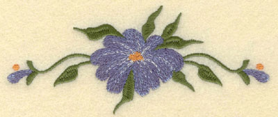 Embroidery Design: Forget Me Not Single w/ Buds Large6.01w X 2.51h