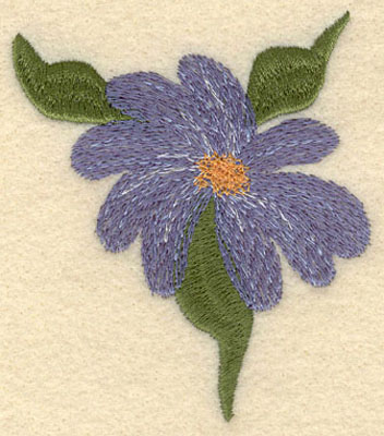 Embroidery Design: Forget Me Not Bloom w/3 Leaves Large3.00w X 3.51h