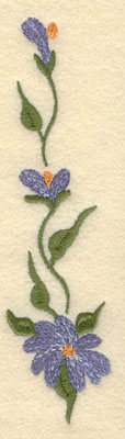 Embroidery Design: Forget Me Not Vertical Large1.54w X 6.01h
