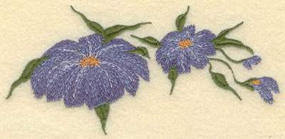 Embroidery Design: Forget Me Not Horizontal 2 Bloom5.55w X 2.65h