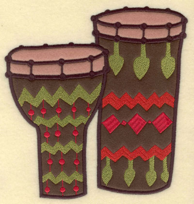 Embroidery Design: Bongo/Congo Drums Dbl. Applique7.23w X 7.50h