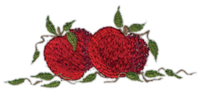 Embroidery Design: Two Apples4.11" x 1.68"
