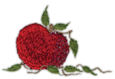 Embroidery Design: Apple2.60" x 1.68"