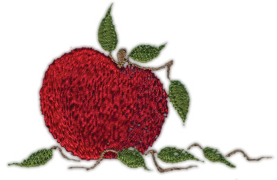 Embroidery Design: Apple3.63" x 2.36"