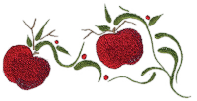 Embroidery Design: Two Apples Decorative6.75" x 3.41"