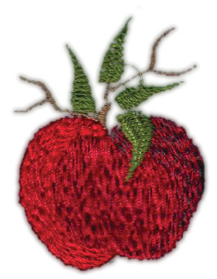 Embroidery Design: Apple (small)1.45" x 2.01"