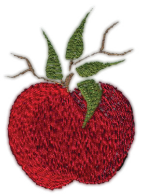 Embroidery Design: Apple (Smaller)2.03" x 2.82"