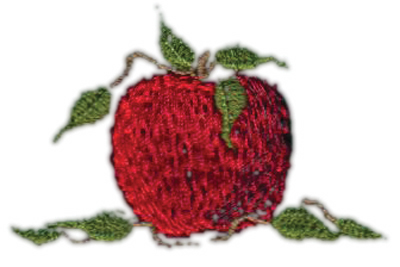 Embroidery Design: Apple 42.13" x 1.41"