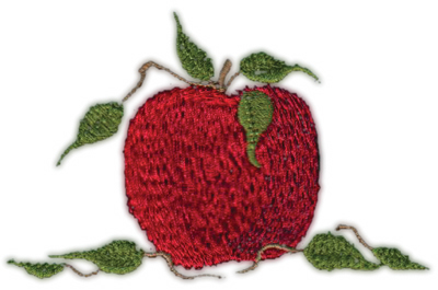 Embroidery Design: Apple 63.73" x 2.46"