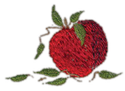 Embroidery Design: Apple 72.28" x 1.57"