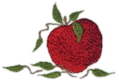 Embroidery Design: Apple 83.19" x 2.19"