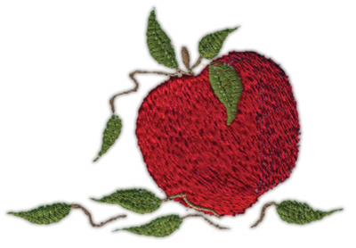 Embroidery Design: Apple 93.99" x 2.74"