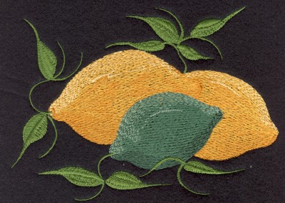 Embroidery Design: Fruit of the Spirit Lemons (small)4.54" x 3.28"