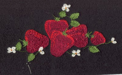 Embroidery Design: Fruit of the Spirit Strawberries (small)5.18" x 2.60"
