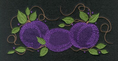 Embroidery Design: Fruit of the Spirit Plum6.58" x 3.38"