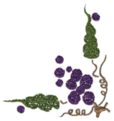 Embroidery Design: Grape Corner 24.02" x 4.25"