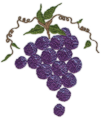 Embroidery Design: Grapes (large)4.07" x 4.78"
