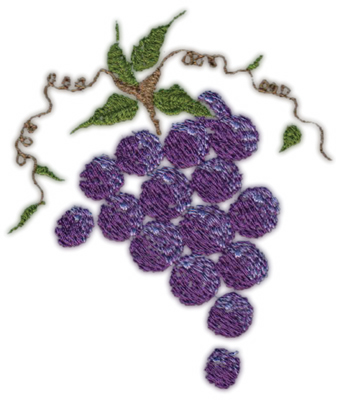 Embroidery Design: Grapes (medium)3.40" x 3.99"