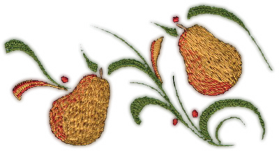 Embroidery Design: Pears deco4.47" x 2.43"
