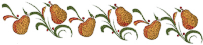 Embroidery Design: Pears Border11.62" x 2.14"