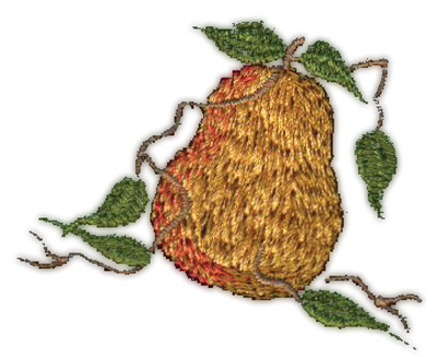 Embroidery Design: Pear (small)2.25" x 1.92"