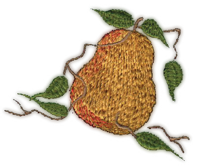 Embroidery Design: Pear3.15" x 2.68"